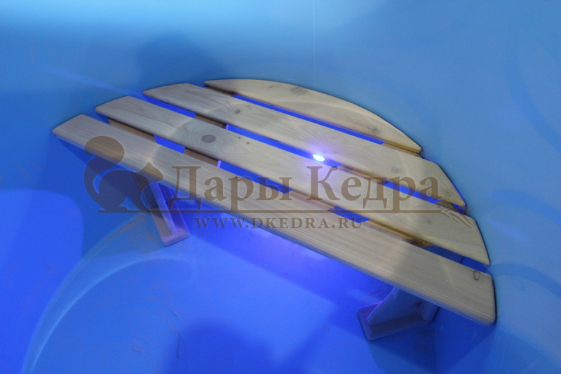 Купель двойная круглая гладкая столярная из кедра с пластиковой вставкой